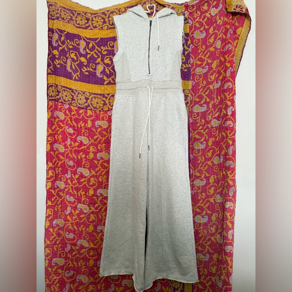 FP Movement by Free People Light Gray Hooded Jumpsuit